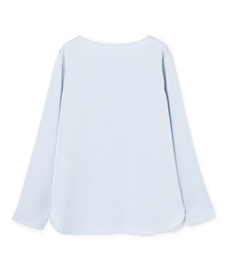 UNFILO サテン レイヤードブラウス アイスブルー