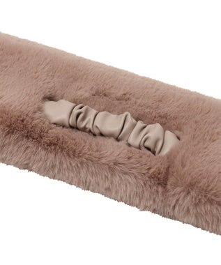 MOONBAT FURLA フェイクファーくしゅくしゅリボンマフラー ピンク