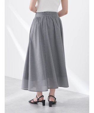 earth music&ecology ギャザーフレアスカート Gingham Check