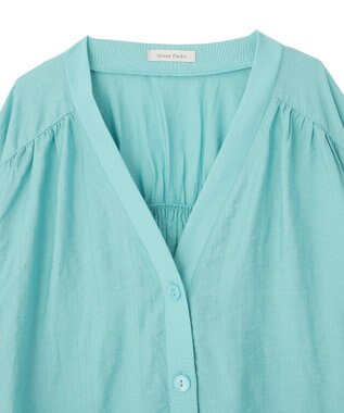 Green Parks リブドッキングシアーシャツ Blue