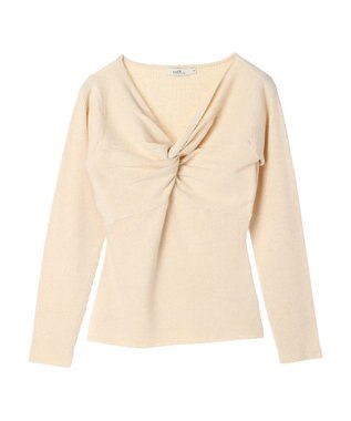 earth music&ecology ツイストリブラメニットプルオーバー Ivory