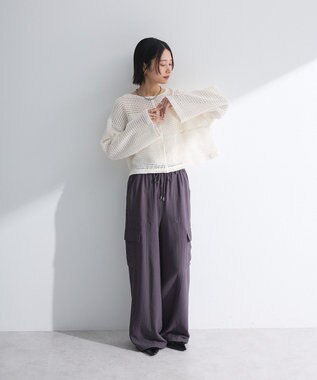 Green Parks Ｉ　前後２ｗａｙ　メッシュショート丈カーディガン Orange