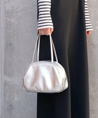 FOLNA RD ホイルレザーボストンバッグ S-SIZE シルバー