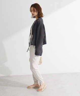 Green Parks Ｉ　前後２ｗａｙ　メッシュショート丈カーディガン Orange