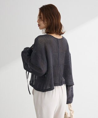 Green Parks Ｉ　前後２ｗａｙ　メッシュショート丈カーディガン Orange