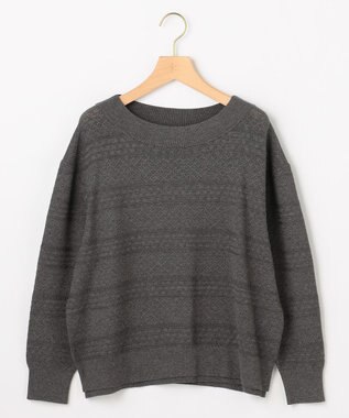 組曲 S 編み柄ディテールニット グレー系