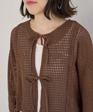 Green Parks Ｉ　前後２ｗａｙ　メッシュショート丈カーディガン Orange