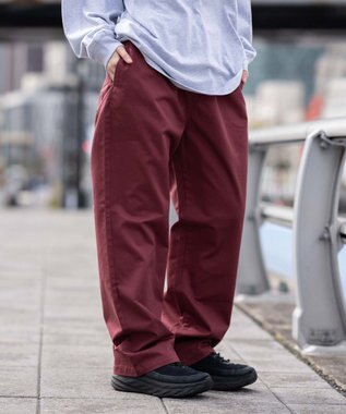 WEGO 【ユニセックス着用ITEM/XSSMLサイズ展開/ウエストゴム】ユルフィットコットンイージーパンツ レッドその他