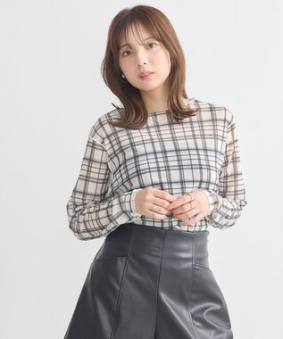 earth music&ecology シアーチェックプルオーバー