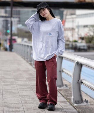 WEGO 【ユニセックス着用ITEM/XSSMLサイズ展開/ウエストゴム】ユルフィットコットンイージーパンツ レッドその他