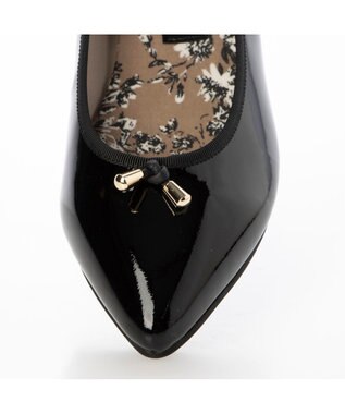 MODE ET JACOMO <carino>【レイン対応】中敷きデザインバレエシューズ ブラックエナメル