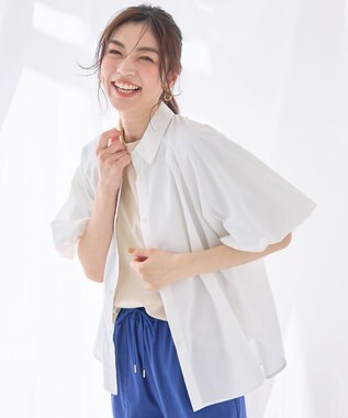 ANY 【接触冷感/UVカット/抗菌防臭/速乾】エニイファンクション パフスリーブブラウス オフ