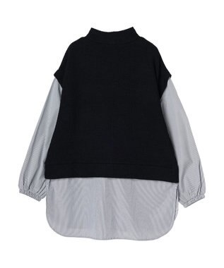 Green Parks ニットソードッキングチュニック Stripe