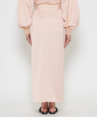 uncrave 【洗濯機洗い可】サテン ドロストスカート（uncrave WHITE） ベビーピンク