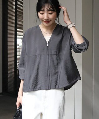 AMERICAN HOLIC ＶネックＺＩＰブルゾン Charcoal Gray