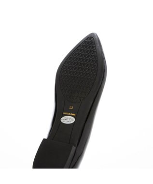 MODE ET JACOMO <carino>【レイン対応】中敷きデザインバレエシューズ ブラックエナメル