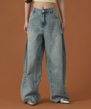 WEGO ラインストーンbackロゴデニム