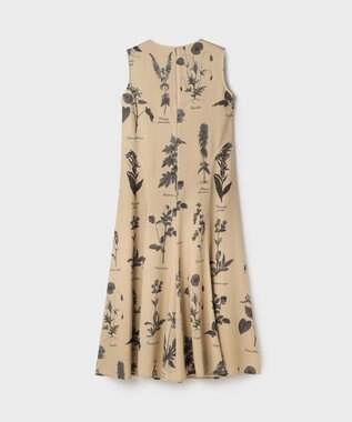 GRACE CONTINENTAL ボタニカルプリントフレアワンピース ベージュ