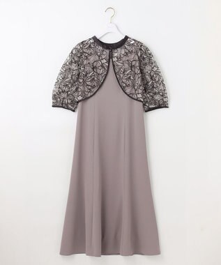 ANY SIS 【LilyCalin】ラインフラワーボレロ × ドレス ライトモカ