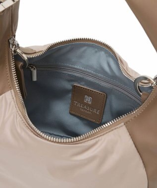 TOPKAPI 【TREASURE TOPKAPI】スムースレザー コンビ 2way ショルダー バッグ グレージュ