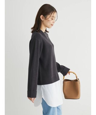 Green Parks ニットドッキングチュニック Charcoal Gray