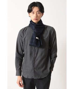 DAKS ネイビーチェックシルクマフラー ネイビー