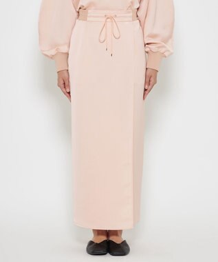 uncrave 【洗濯機洗い可】サテン ドロストスカート（uncrave WHITE） ベビーピンク