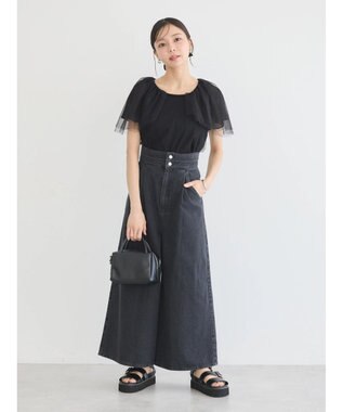 earth music&ecology チュールレイヤードプルオーバー Black