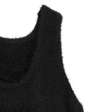 earth music&ecology フェザーUネックニットベスト Black