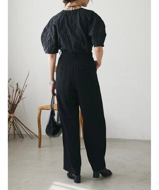 Green Parks AnriettMusee ショート丈ジャガードトップス Black