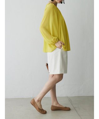 Green Parks AnriettMusee ボリュームシアーブラウス Lime Green