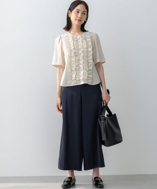 組曲 S 【WEB限定】ヴィンテージジョーゼットフリル ブラウス ベージュ系