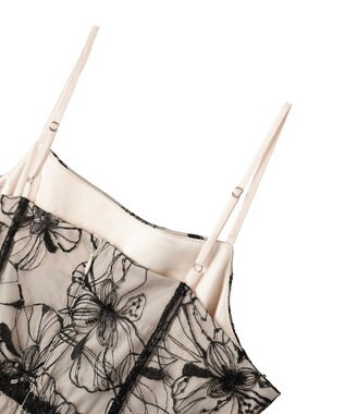 YECCA VECCA 【2点SET】フラワー柄スパンコール刺繍ドレス Ivory