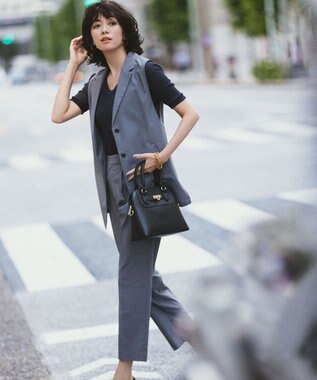 ANY SIS 【UVカット・接触冷感】ドライタッチクール ジレ グレーミニチェック