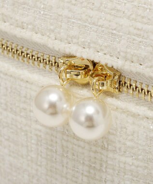 Maison de FLEUR ツイードキューブショルダーバッグ Ivory