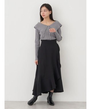 earth music&ecology ２ｗａｙビッグカラーニットプルオーバー Light Gray