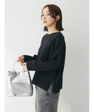 Green Parks 洗える　ボートネックニットプルオーバー Black