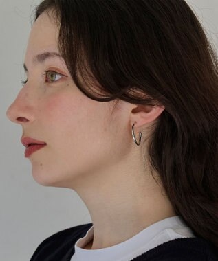 Phoebe 【金属アレルギー対応】2wayウェーブラインフープピアス　シルバー/ニッケルフリー シルバー