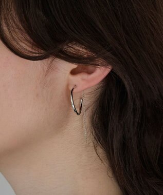 Phoebe 【金属アレルギー対応】2wayウェーブラインフープピアス　シルバー/ニッケルフリー シルバー