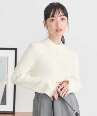 earth music&ecology ナローケーブルプルオーバー Ivory