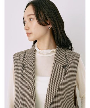 earth music&ecology テーラードジレ Check Brown