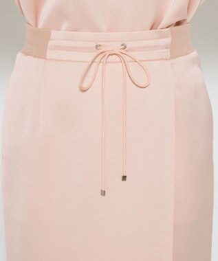 uncrave 【洗濯機洗い可】サテン ドロストスカート（uncrave WHITE） ベビーピンク
