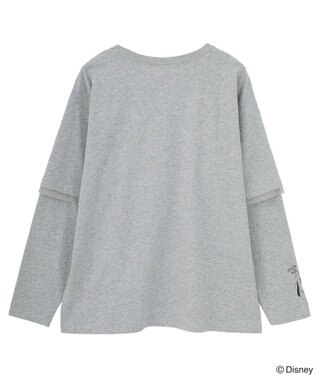 Green Parks ミッキー＆フレンズ／レイヤードプリントロングＴシャツ Gray Mixture