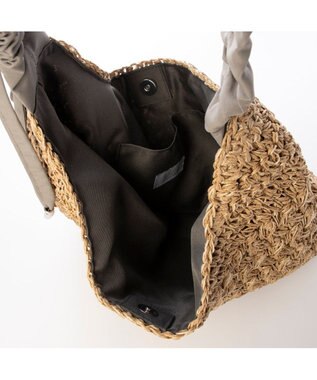 UNBILLION カシュカシュ cachecache / ドロストギャザーハンドル柄編2wayトート GY