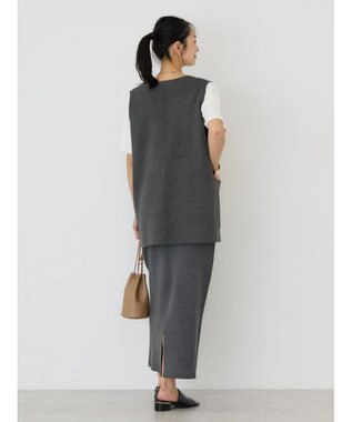 AMERICAN HOLIC ＶネックＷポケットニットベスト Gray Mixture