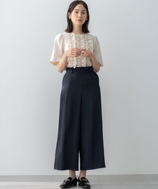 組曲 S 【WEB限定】ヴィンテージジョーゼットフリル ブラウス ベージュ系