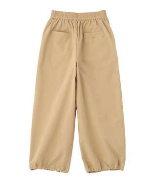 Green Parks サッカー裾ドロストワイドパンツ Beige