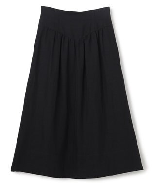 BEIGE， BERNARD / リネン混 ゴールドジップ ハイウエススカート Black