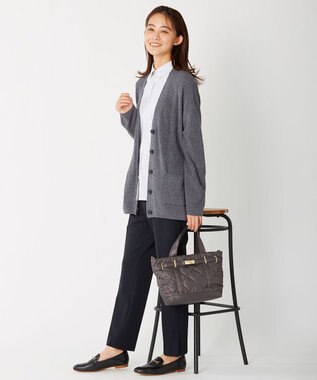 J.PRESS LADIES 【洗える】40/2NEWESTバックピーチ テーパード パンツ ネイビー系