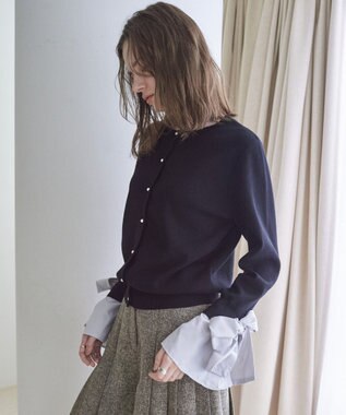YECCA VECCA 2way袖リボンカーディガン Black